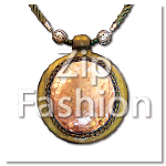 MOP Yellow Pendant Cracking Rounded Design